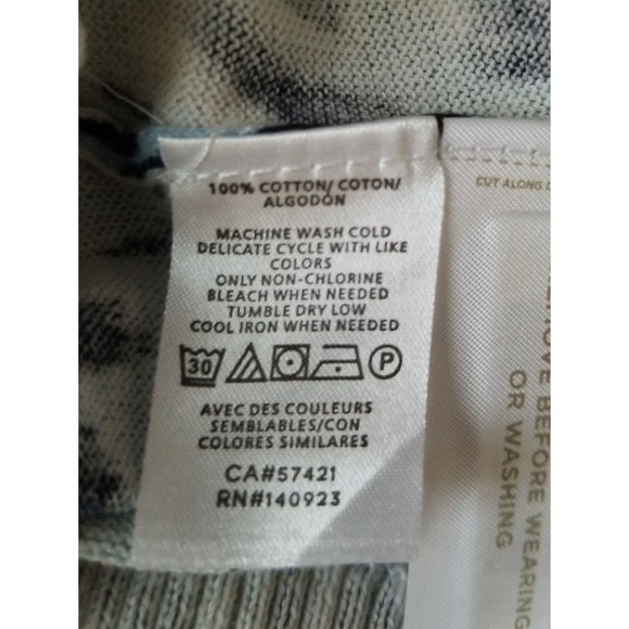 Loft Sweater Womens Size Large Animal Print Blue Button Up Cardigan - Picture 8 of 8